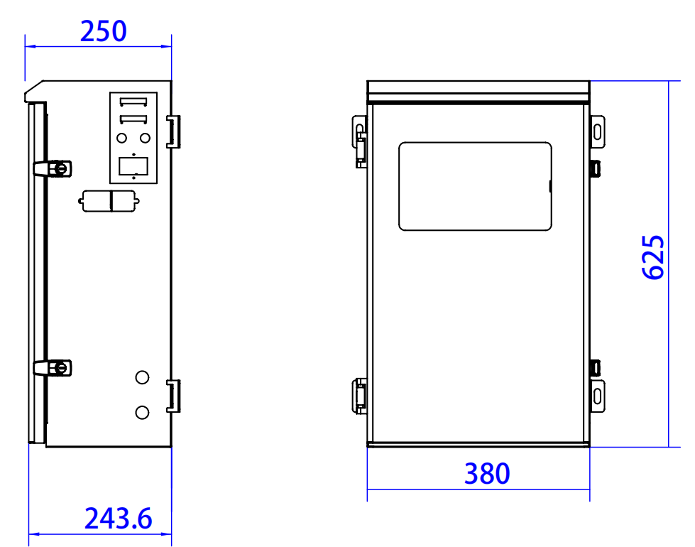 Additional Specifications Signal Output: 1× RS485 Modbus RTU, 6× 4-20mA Control Output: 3× relay outputs Data Logging: Supported Historical Trend Curves: Supported GPRS Remote Transmission: Optional Installation: Wall-mounted Water Connection: 3/8" quick-connect fittings (inlet/outlet) Water Temperature Range: 5–40 °C Flow Rate: 200–600 mL/min Protection Rating: IP65 Power Supply: 100–240 VAC or 24 VDC